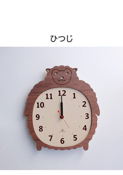 【5%OFF】掛け時計 日本製 木製 Clock Zoo クロックズー おしゃれ かわいい 秒針あり 時計 掛け時計 壁掛け スタンド 木目 アニマル ゴリラ ヒツジ クマ 北欧 インテリア リビング