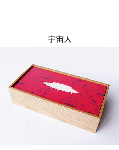 【5%OFF】ティッシュケース ティッシュボックス 木製 日本製 HAKO ハコ おしゃれ かわいい 北欧 箱 ティッシュカバー ウッド ナチュラル イラスト ヤマトジャパン yamato japan