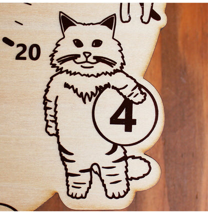 振り子時計 CATS clock 時計 壁時計 壁掛け時計 ねこ 木製 日本製 おしゃれ かわいい 振り子 ネコ 猫 イラスト 木 インテリア 秒針あり プレゼント yamato japan