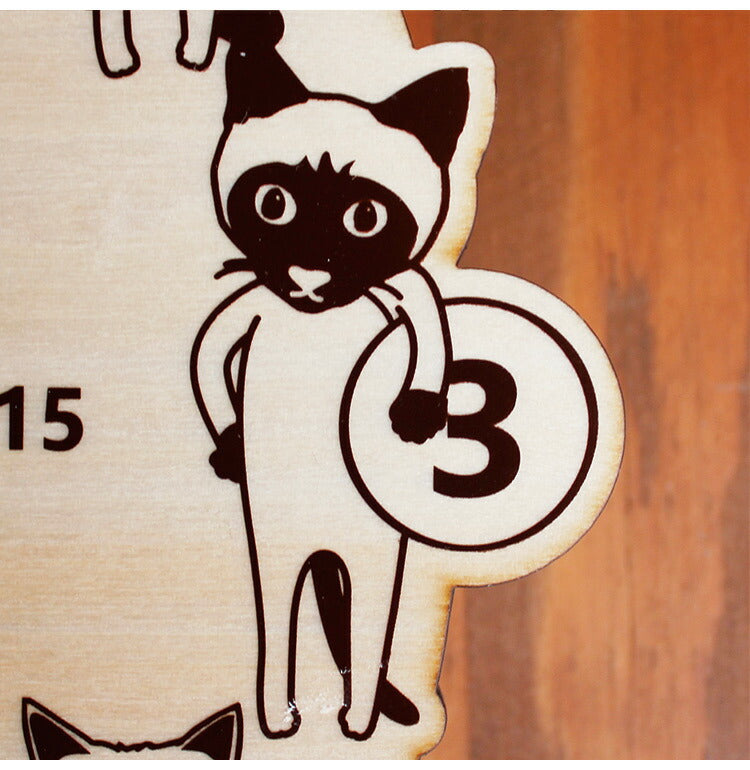 振り子時計 CATS clock 時計 壁時計 壁掛け時計 ねこ 木製 日本製 おしゃれ かわいい 振り子 ネコ 猫 イラスト 木 インテリア 秒針あり プレゼント yamato japan