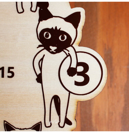 振り子時計 CATS clock 時計 壁時計 壁掛け時計 ねこ 木製 日本製 おしゃれ かわいい 振り子 ネコ 猫 イラスト 木 インテリア 秒針あり プレゼント yamato japan
