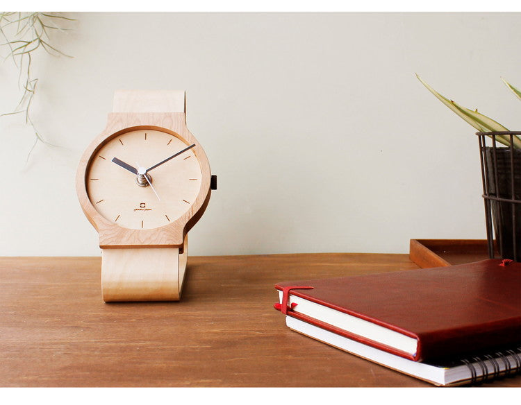 置き時計 腕時計風 木製 Watches clock N おしゃれ かわいい 天然木 北欧 北欧風 時計 置時計 おしゃれ アナログ クロック テーブルクロック 卓上時計 シンプル