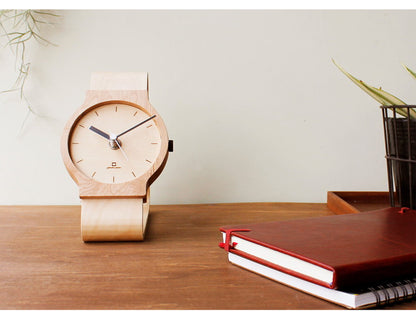 置き時計 腕時計風 木製 Watches clock N おしゃれ かわいい 天然木 北欧 北欧風 時計 置時計 おしゃれ アナログ クロック テーブルクロック 卓上時計 シンプル