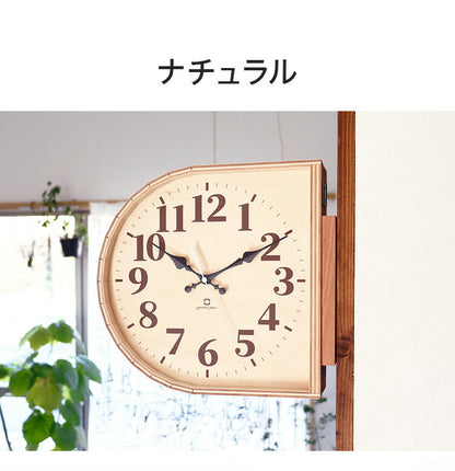 時計 壁掛け 両面時計 裏表どちらからも見れる 木製 日本製 おしゃれ かわいい 北欧 便利 国産 ヤマトジャパン yamatojapan