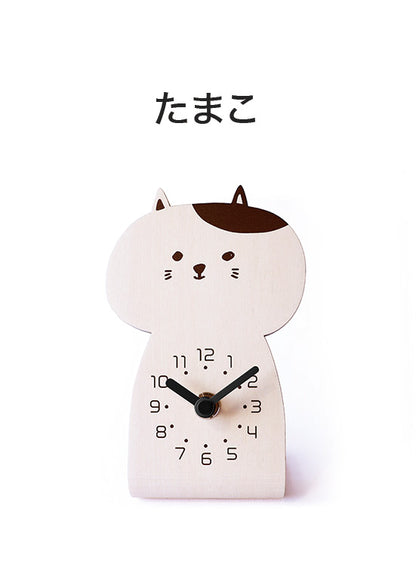 時計 置き時計 卓上時計 ねこ chara CAT キャラキャッツ 木製 日本製 北欧 アナログ時計 卓上 小さい アナログ 猫 ネコ キャット 国産 ヤマトジャパン yamatojapan