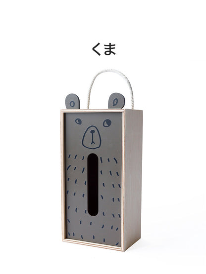 【5%OFF】ティッシュケース ティッシュボックス アニマル 木製 日本製 おしゃれ かわいい Puddings tissue ボックスティッシュ ケース ナチュラル キャラクター 子ども プレゼント