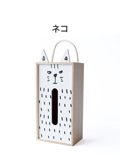 【5%OFF】ティッシュケース ティッシュボックス アニマル 木製 日本製 おしゃれ かわいい Puddings tissue ボックスティッシュ ケース ナチュラル キャラクター 子ども プレゼント