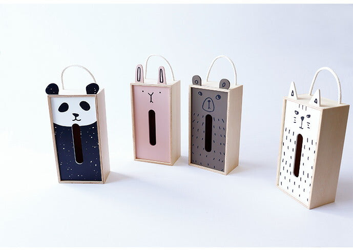 【5%OFF】ティッシュケース ティッシュボックス アニマル 木製 日本製 おしゃれ かわいい Puddings tissue ボックスティッシュ ケース ナチュラル キャラクター 子ども プレゼント