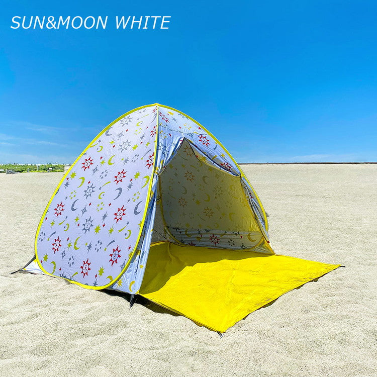ビーチテント おしゃれ タナカミチエ デザイン ワンタッチテント フルクローズ  テント 2人 3人用 4人 5秒設置 軽量 通気性 サンシェード uv カットポップアップテント 防水 uv対策(代引不可)