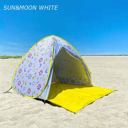 ビーチテント おしゃれ タナカミチエ デザイン ワンタッチテント フルクローズ  テント 2人 3人用 4人 5秒設置 軽量 通気性 サンシェード uv カットポップアップテント 防水 uv対策(代引不可)
