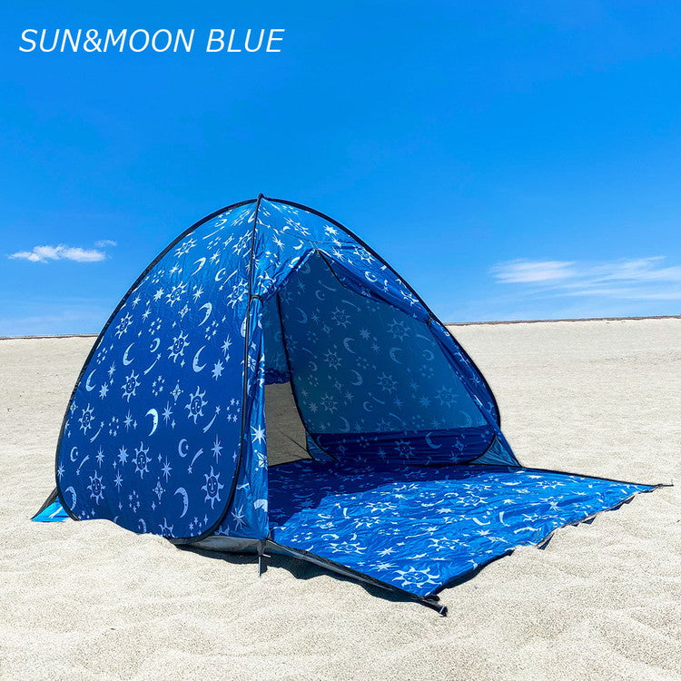 ビーチテント おしゃれ タナカミチエ デザイン ワンタッチテント フルクローズ  テント 2人 3人用 4人 5秒設置 軽量 通気性 サンシェード uv カットポップアップテント 防水 uv対策(代引不可)