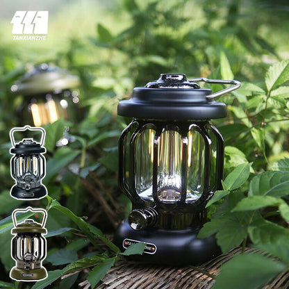 タンシャンゼ ランタン LED 充電式 レトロレイルロードランタン 小型 コンパクト 防災 屋外 おしゃれ かわいい 持ち運び アウトドア キャンプ 夜釣り 登山 キャンプ用品 カラー(代引不可)