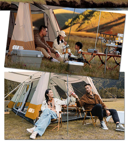 TANXIANZHE タンジャンゼ テント 大型 ワンタッチ式 約330×320×185cm ツールームテント 4人用 6人用 8人用 10人用 耐水 遮熱 UVカット シェルター 2層構造(代引不可)