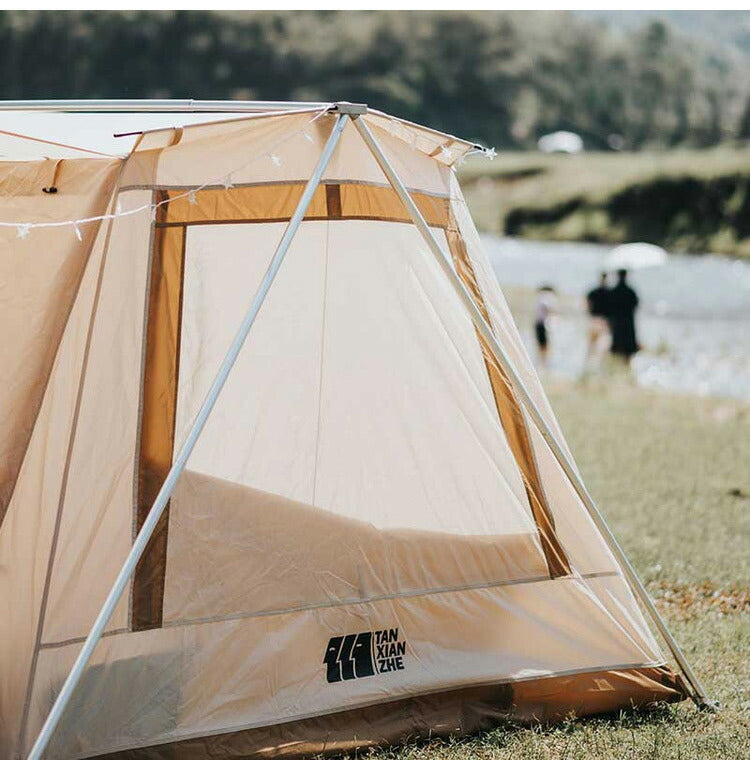 【2年保証】ロッジテント おしゃれ キャンプテント キャンプ ファミリー アウトドア テント 通気性 紫外線防止 コンパクト 収納 3人 4人 防風 防水 uv加工 2022 BBQ(代引不可)