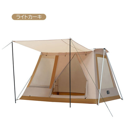 【2年保証】ロッジテント おしゃれ キャンプテント キャンプ ファミリー アウトドア テント 通気性 紫外線防止 コンパクト 収納 3人 4人 防風 防水 uv加工 2022 BBQ(代引不可)