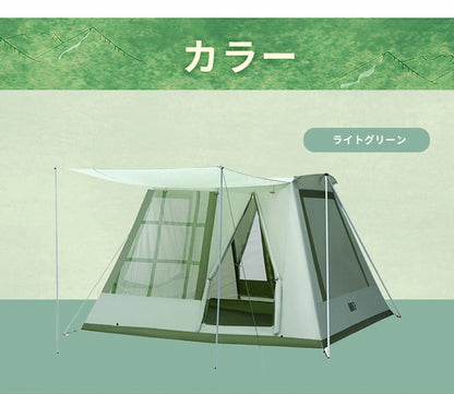 探検者 キャビンテント大型 ファミリー向け タンケンシャ キャンプ アウトドア 日よけ サンシェード ファミリー おしゃれ 折りたたみ 簡易テント 簡単 軽量 おうちキャンプ A型(代引不可)