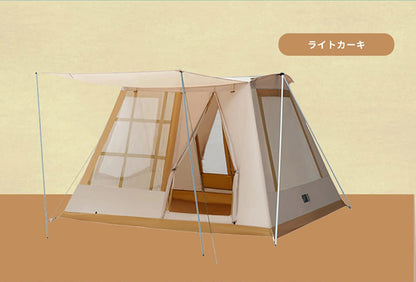 探検者 キャビンテント大型 ファミリー向け タンケンシャ キャンプ アウトドア 日よけ サンシェード ファミリー おしゃれ 折りたたみ 簡易テント 簡単 軽量 おうちキャンプ A型(代引不可)