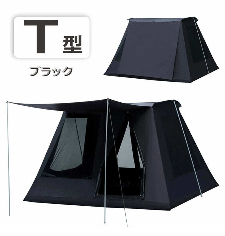 探検者 キャビンテント大型 ファミリー向け タンケンシャ キャンプ アウトドア 日よけ サンシェード ファミリー おしゃれ 折りたたみ 簡易テント 簡単 軽量 おうちキャンプ T型(代引不可)
