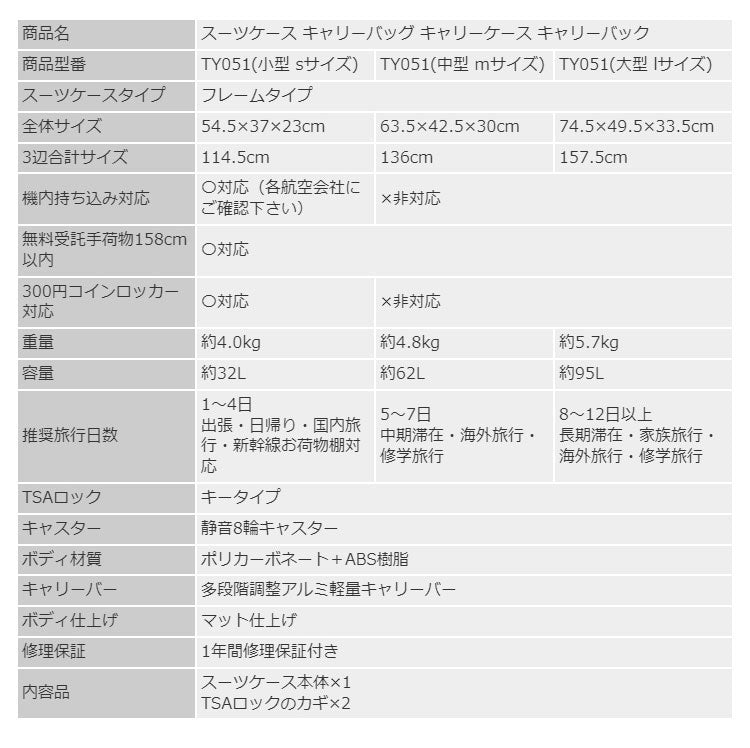 スーツケース Lサイズ フレームタイプ 軽量 キャリーバッグ キャリーケース 158cm以内 人気 TSA 連休 suitcase 大型 キャリーバック TSAロック かわいい おしゃれ レディース メンズ ty051(代引不可)