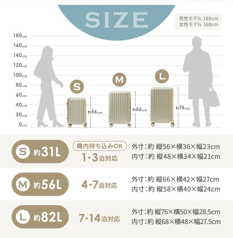 スーツケース Lサイズ カップホルダー付き ストッパーキャスター付き 軽量 かわいい キャリーケース おしゃれ キャリーバッグ 旅行かばん TSAロック(代引不可)