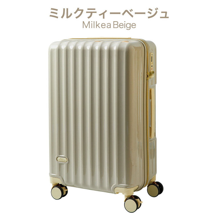 スーツケース Mサイズ 充電ポート カップホルダー付きストッパーキャスター付き 軽量 かわいい キャリーケース おしゃれ キャリーバッグ 旅行かばん TSAロック(代引不可)