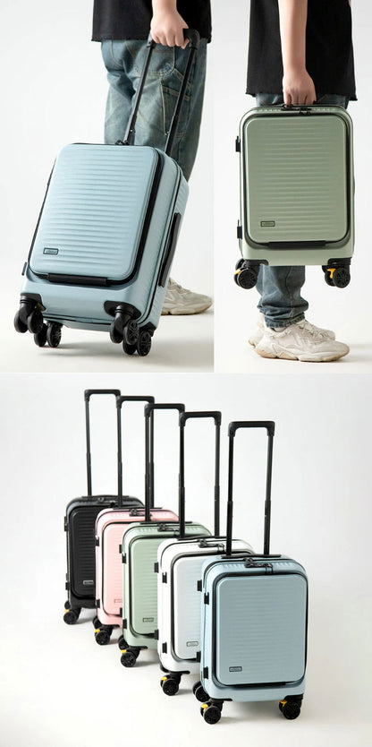 フロントオープン スーツケース 機内持ち込み sサイズ 軽量 かわいい キャリーケース おしゃれ 可愛い キャリーバッグ 旅行かばん TSAロック ファスナータイプ 1泊~2泊(代引不可)
