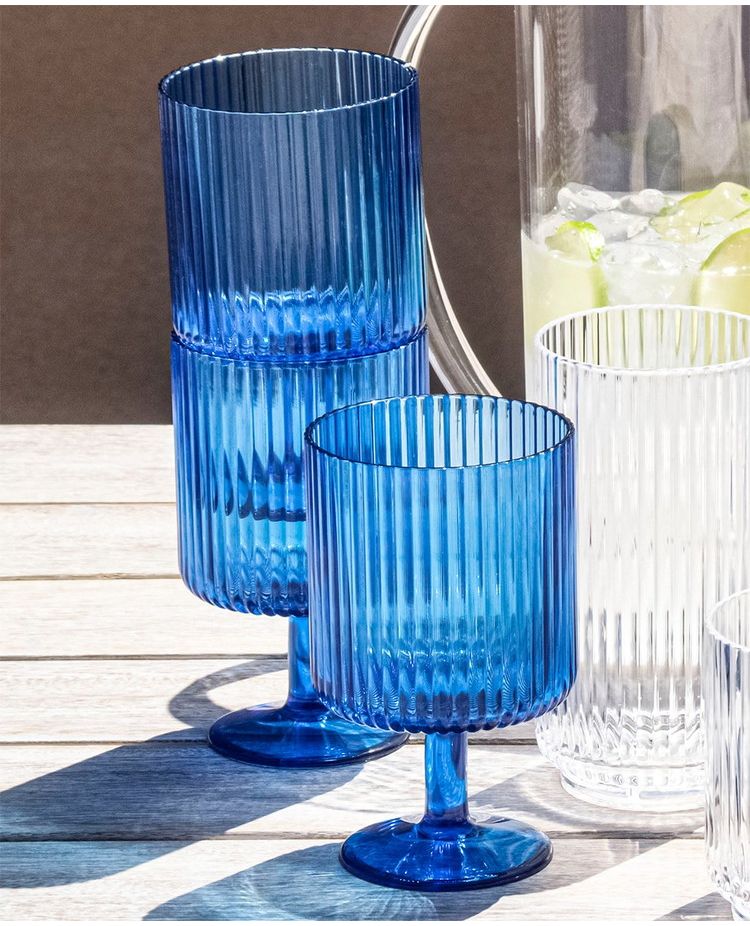 メサ ジャンボグラス 650ml コバルトブルー DK24088485 ABODE Homeware GPPS(ポリスチレン樹脂) 8.3×8.3×16cm 651ml 0~80℃ 食洗機対応 軽量(代引不可)