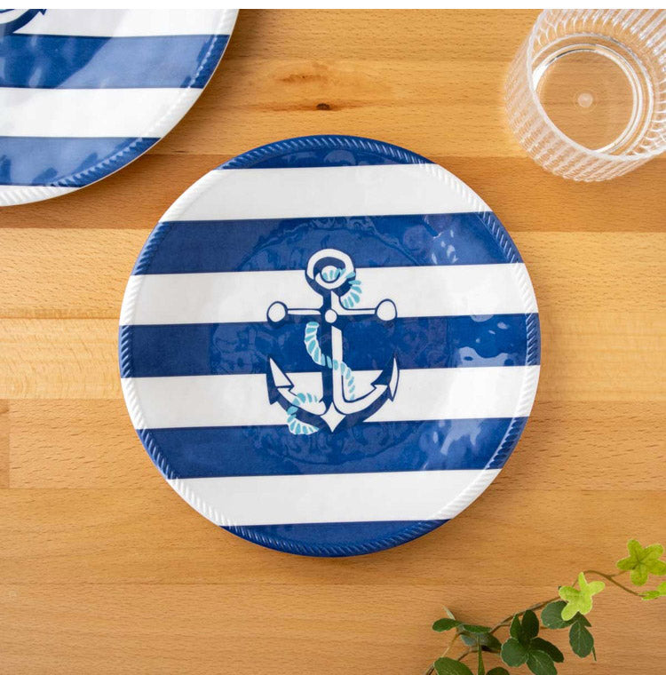 ノーティカルアンカー 9点セット メラミン食器 割れにくい おしゃれ 食洗機対応 ボウル お皿 可愛い 電子レンジ不可 食洗機対応 食器セット プレート(代引不可)