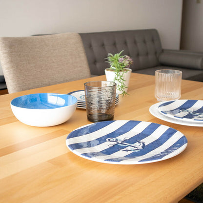 ノーティカルアンカー 10点セット メラミン食器 割れにくい おしゃれ 食洗機対応 ボウル お皿 可愛い 電子レンジ不可 食洗機対応 食器セット プレート(代引不可)