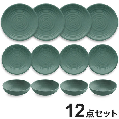 planta アーティザン ティール 12点セット メラミン食器 割れにくい おしゃれ 食洗機対応 ボウル お皿 深皿 可愛い 電子レンジ不可 食洗機対応 食器セット プレート(代引不可)