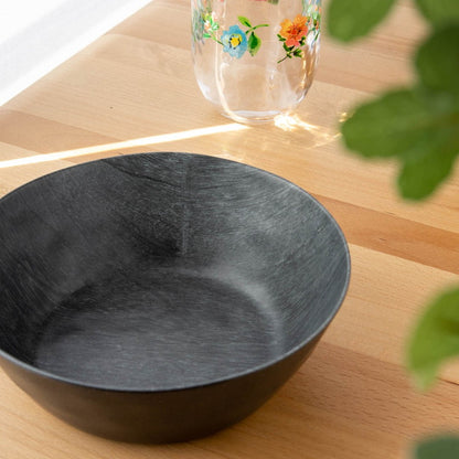 planta 木目調 ローボウル 19cm ブラック ターホン TarHong メラミン食器 19cm 割れにくい おしゃれ 食洗機対応 ボウル お皿 深皿 エコ 可愛い 電子レンジ不可 食洗機対応(代引不可)