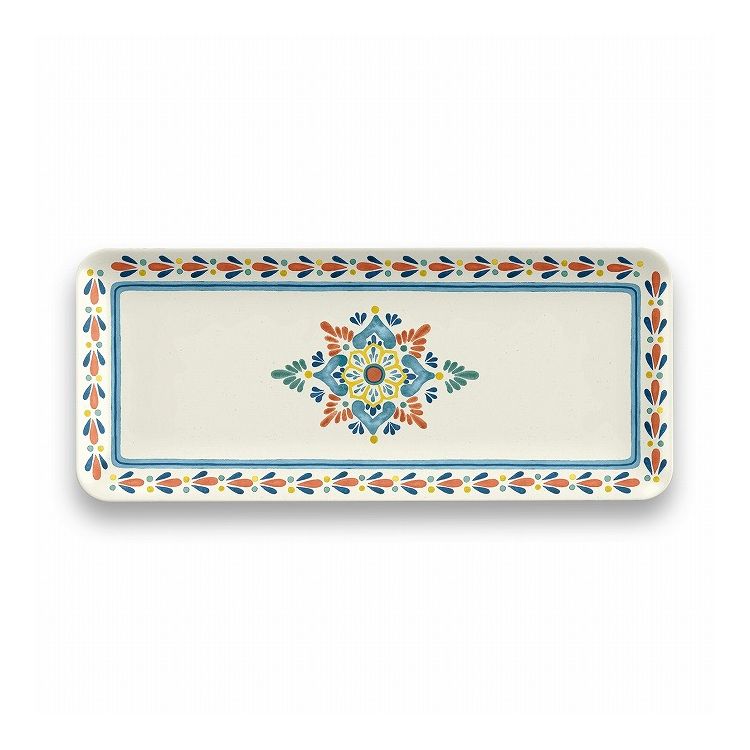 merge ラシーナメダリオン 長角トレイ 45cm ターホン TarHong トレー 45cm プレート トレイ お盆 メラミン食器 割れにくい おしゃれ 食洗機対応 パーティー 大皿 エコ 可愛い 電子レンジ不可(代引不可)