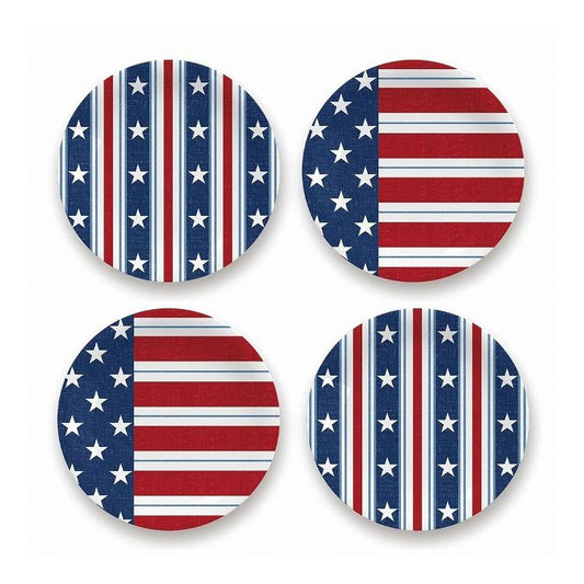 スター&ストライプ サラダプレートアソート (4枚セット) 21cm ターホン TarHong メラミン食器 21cm 割れにくい おしゃれ 食洗機対応 プレート お皿 ワンプレート 可愛い 4枚セット(代引不可)