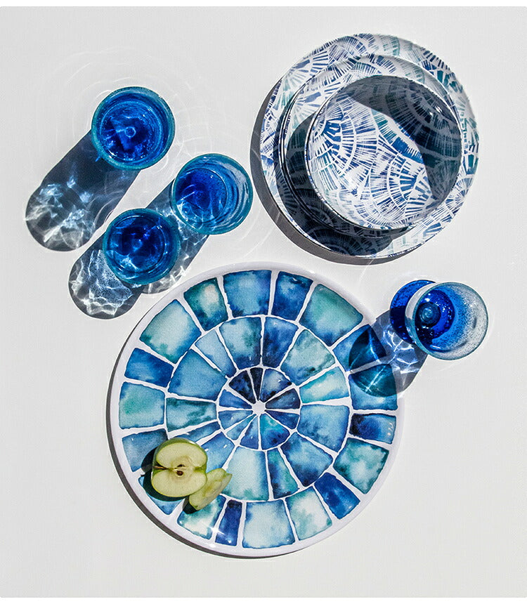 コースタルスカロップ 7点セット メラミン食器 割れにくい おしゃれ 食洗機対応 ボウル お皿 深皿 可愛い 電子レンジ不可 食洗機対応 食器セット プレート(代引不可)