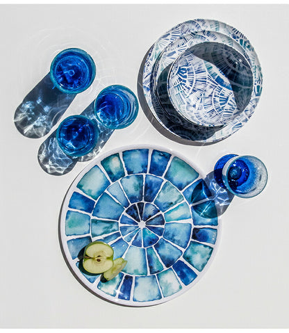 コースタルスカロップ 9点セット メラミン食器 割れにくい おしゃれ 食洗機対応 ボウル お皿 深皿 可愛い 電子レンジ不可 食洗機対応 食器セット プレート(代引不可)