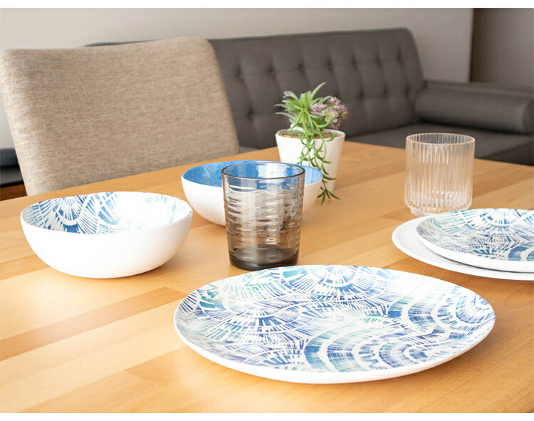 コースタルスカロップ 13点セット メラミン食器 割れにくい おしゃれ 食洗機対応 ボウル お皿 深皿 可愛い 電子レンジ不可 食洗機対応 食器セット プレート(代引不可)