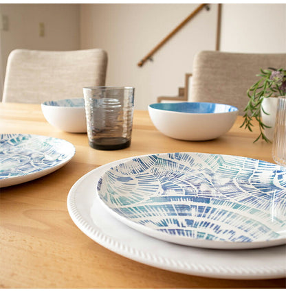 コースタルスカロップ 15点セット メラミン食器 割れにくい おしゃれ 食洗機対応 ボウル お皿 深皿 可愛い 電子レンジ不可 食洗機対応 食器セット プレート(代引不可)