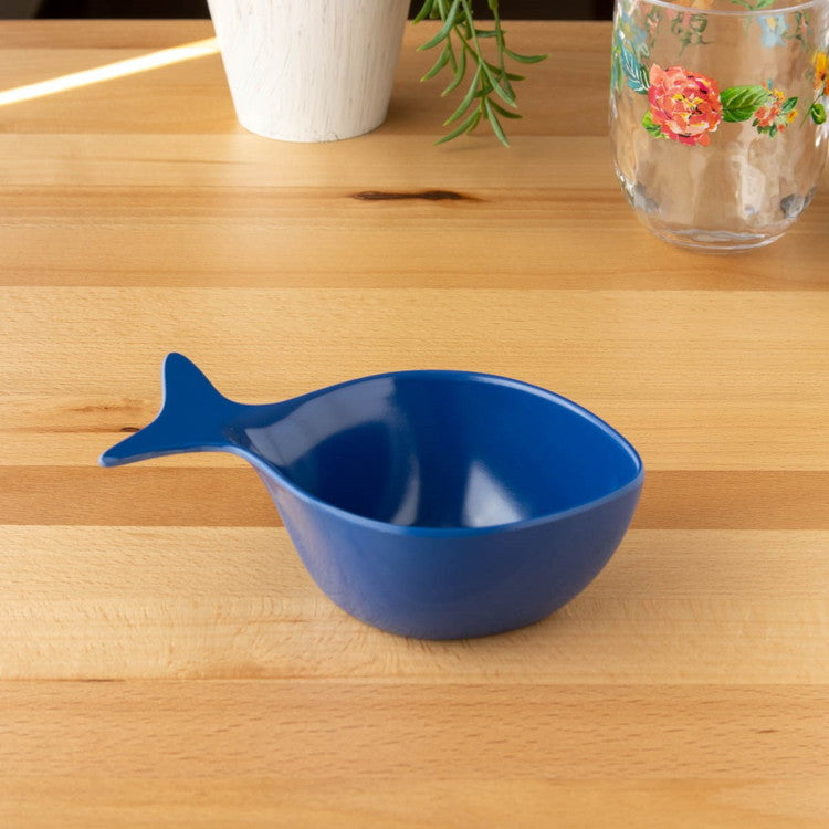 コースタルスカロップ フィッシュ型 ディップボウル 16cm ネイビー ターホン TarHong メラミン食器 16cm 割れにくい おしゃれ 食洗機対応 ボウル お皿 深皿 可愛い 電子レンジ不可 食洗機対応(代引不可)