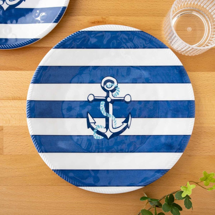 ノーティカルアンカー ディナープレート 27cm ターホン TarHong メラミン食器 27cm 割れにくい おしゃれ 食洗機対応 プレート お皿 ワンプレート 大皿 可愛い 電子レンジ不可 食洗機対応(代引不可)