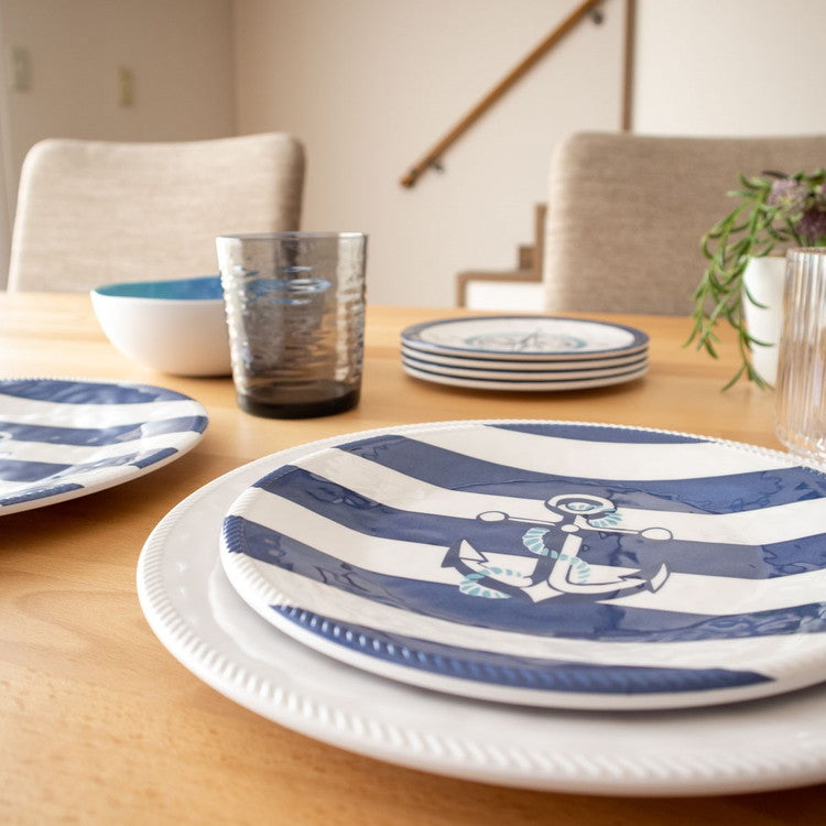 ノーティカルアンカー サラダプレート 22cm ターホン TarHong メラミン食器 22cm 割れにくい おしゃれ 食洗機対応 プレート お皿 ワンプレート 可愛い 電子レンジ不可 食洗機対応(代引不可)