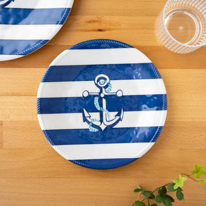 ノーティカルアンカー サラダプレート 22cm ターホン TarHong メラミン食器 22cm 割れにくい おしゃれ 食洗機対応 プレート お皿 ワンプレート 可愛い 電子レンジ不可 食洗機対応(代引不可)