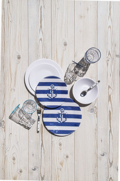 ノーティカルアンカー アペタイザープレートアソート (4枚セット) 17cm ターホン TarHong メラミン食器 17cm 割れにくい おしゃれ 食洗機対応 プレート お皿 ワンプレート 可愛い 4枚セット(代引不可)