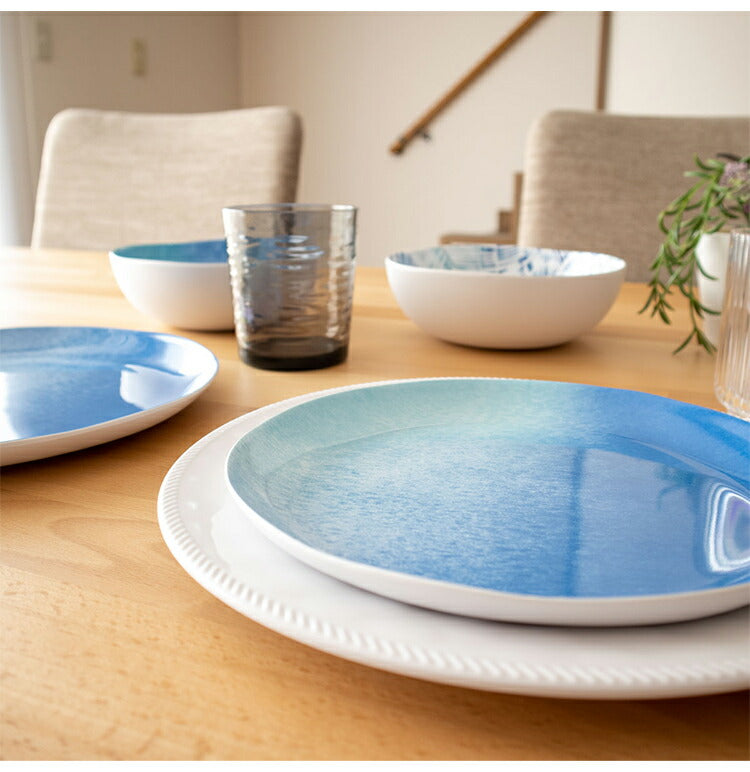 オセアニックオンブル 12点セット メラミン食器 割れにくい おしゃれ 食洗機対応 ボウル お皿 深皿 可愛い 電子レンジ不可 食洗機対応 食器セット プレート(代引不可)