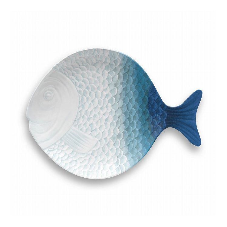 コースタルスカロップ フィッシュ型プラッター 38cm ターホン TarHong メラミン食器 38cm 割れにくい おしゃれ 食洗機対応 パーティー 大皿 プラッター プレート お皿 可愛い 電子レンジ不可(代引不可)