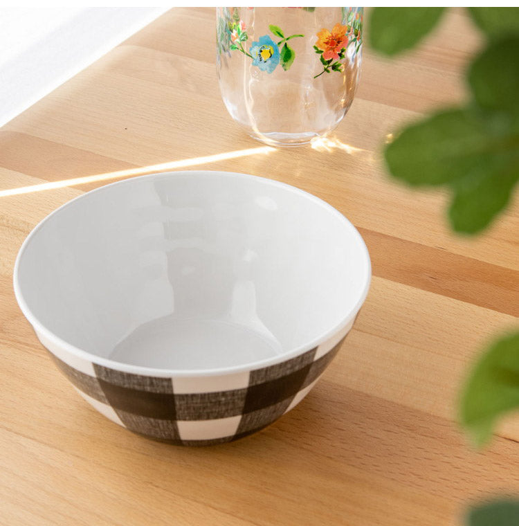 ヴィンテージ バッファローチェック ブラック 12点セット メラミン食器 割れにくい おしゃれ 食洗機対応 ボウル お皿 可愛い 電子レンジ不可 食洗機対応 食器セット(代引不可)