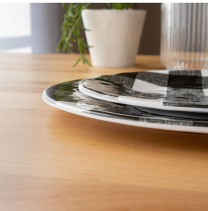 ヴィンテージ バッファローチェック ブラック 12点セット メラミン食器 割れにくい おしゃれ 食洗機対応 ボウル お皿 可愛い 電子レンジ不可 食洗機対応 食器セット(代引不可)