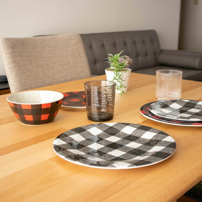 ヴィンテージ バッファローチェック レッド 13点セット メラミン食器 割れにくい おしゃれ 食洗機対応 ボウル お皿 可愛い 電子レンジ不可 食洗機対応 食器セット(代引不可)