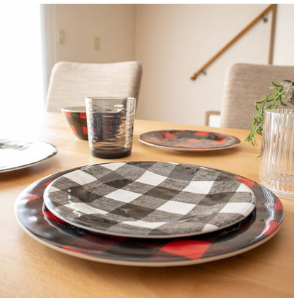 ヴィンテージ バッファローチェック レッド 13点セット メラミン食器 割れにくい おしゃれ 食洗機対応 ボウル お皿 可愛い 電子レンジ不可 食洗機対応 食器セット(代引不可)