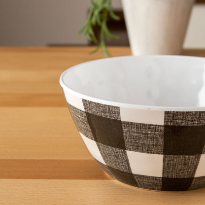 ヴィンテージ バッファローチェック ボウル 16cm ブラック ターホン TarHong メラミン食器 15cm 割れにくい おしゃれ 食洗機対応 ボウル お皿 深皿 可愛い 電子レンジ不可 食洗機対応(代引不可)