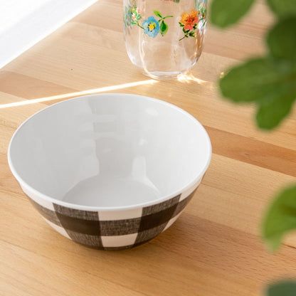 ヴィンテージ バッファローチェック ボウル 16cm ブラック ターホン TarHong メラミン食器 15cm 割れにくい おしゃれ 食洗機対応 ボウル お皿 深皿 可愛い 電子レンジ不可 食洗機対応(代引不可)